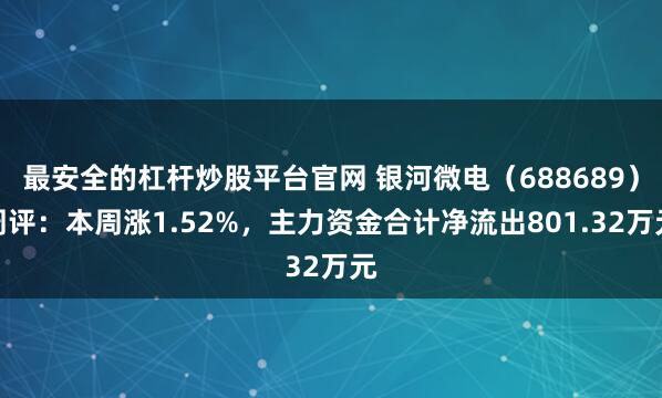 最安全的杠杆炒股平台官网 银河微电（688689）周评：本周涨1.52%，主力资金合计净流出801.32万元